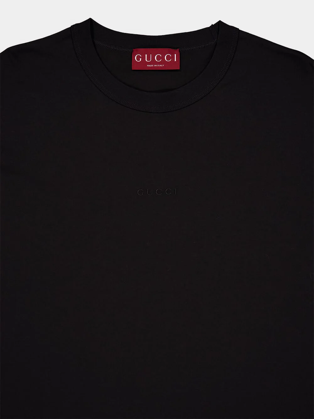 Black Cotton Jersey T-Shirt with Embroidery - Image 3
