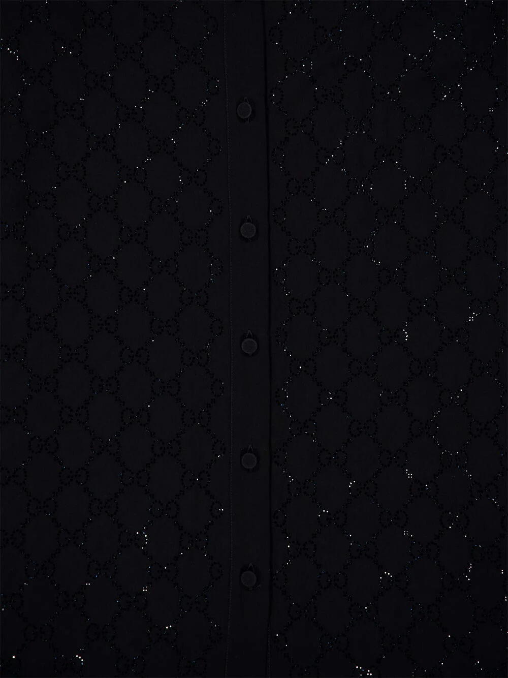 Black GG Monogram Silk Maxi Dress - Image 3