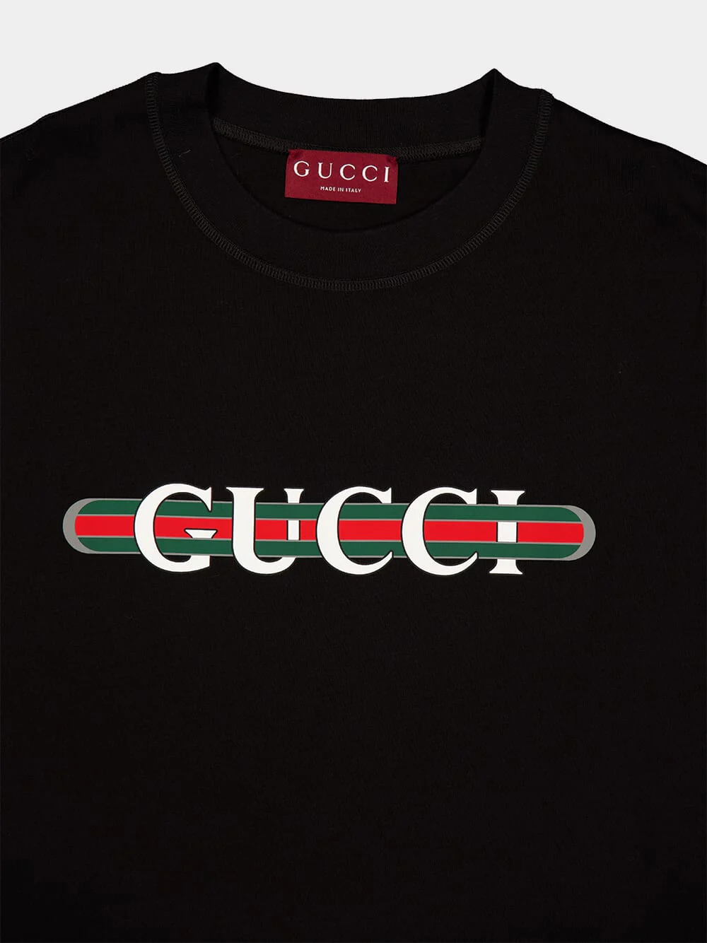 Black Printed Cotton Jersey T-Shirt - Image 3