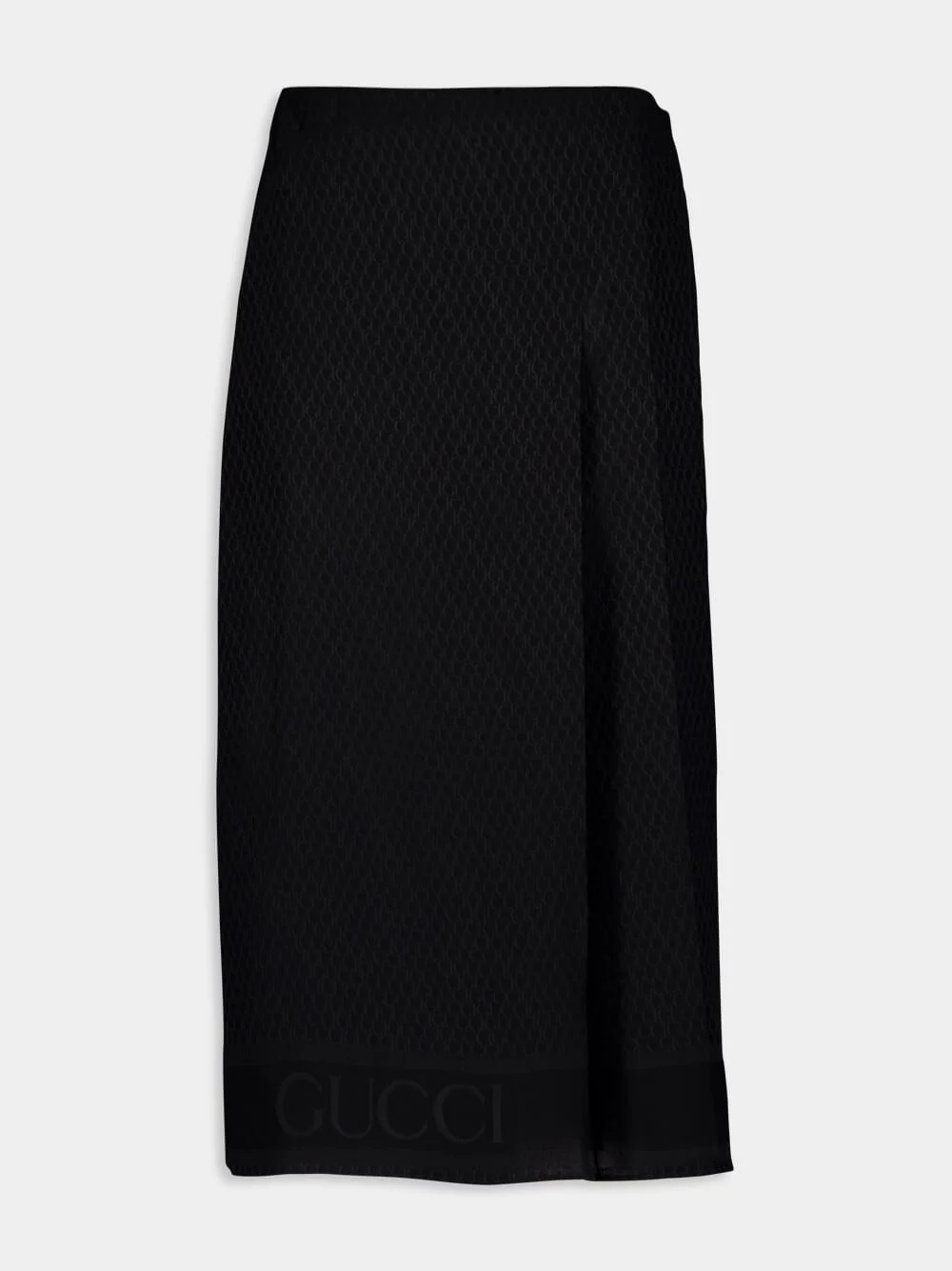 Black Silk Jacquard Skirt