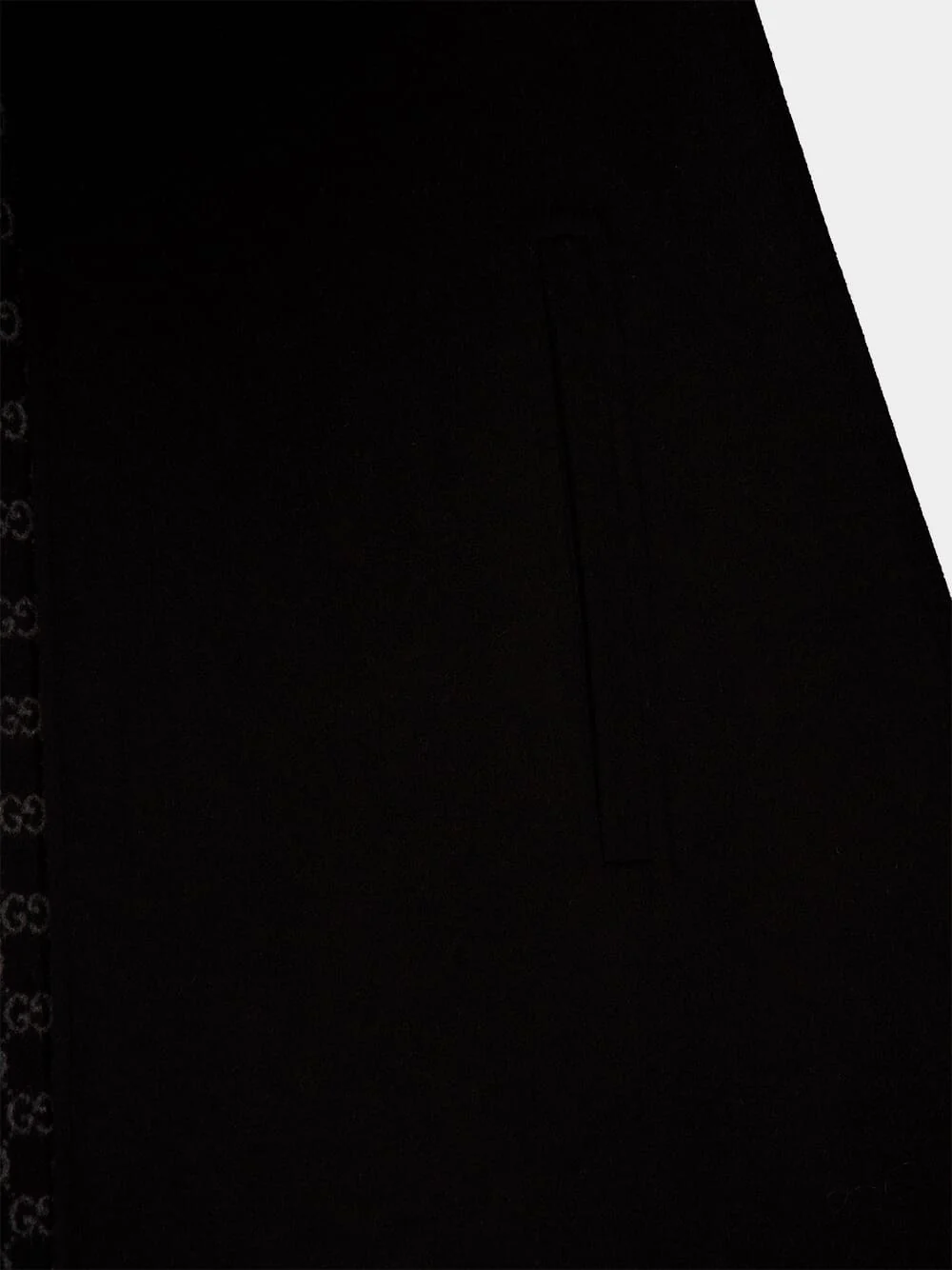 Black Wool and Silk Horsebit Cape - Image 5