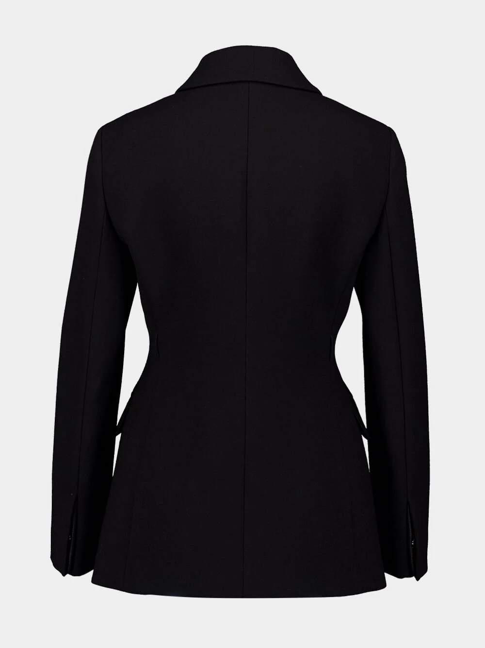 Black Wool Crêpe Coat - Image 2