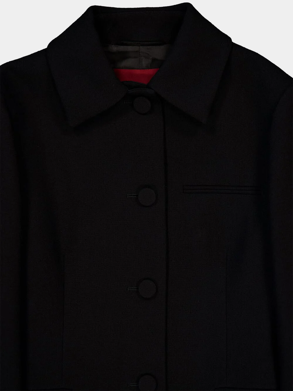 Black Wool Crêpe Coat - Image 3