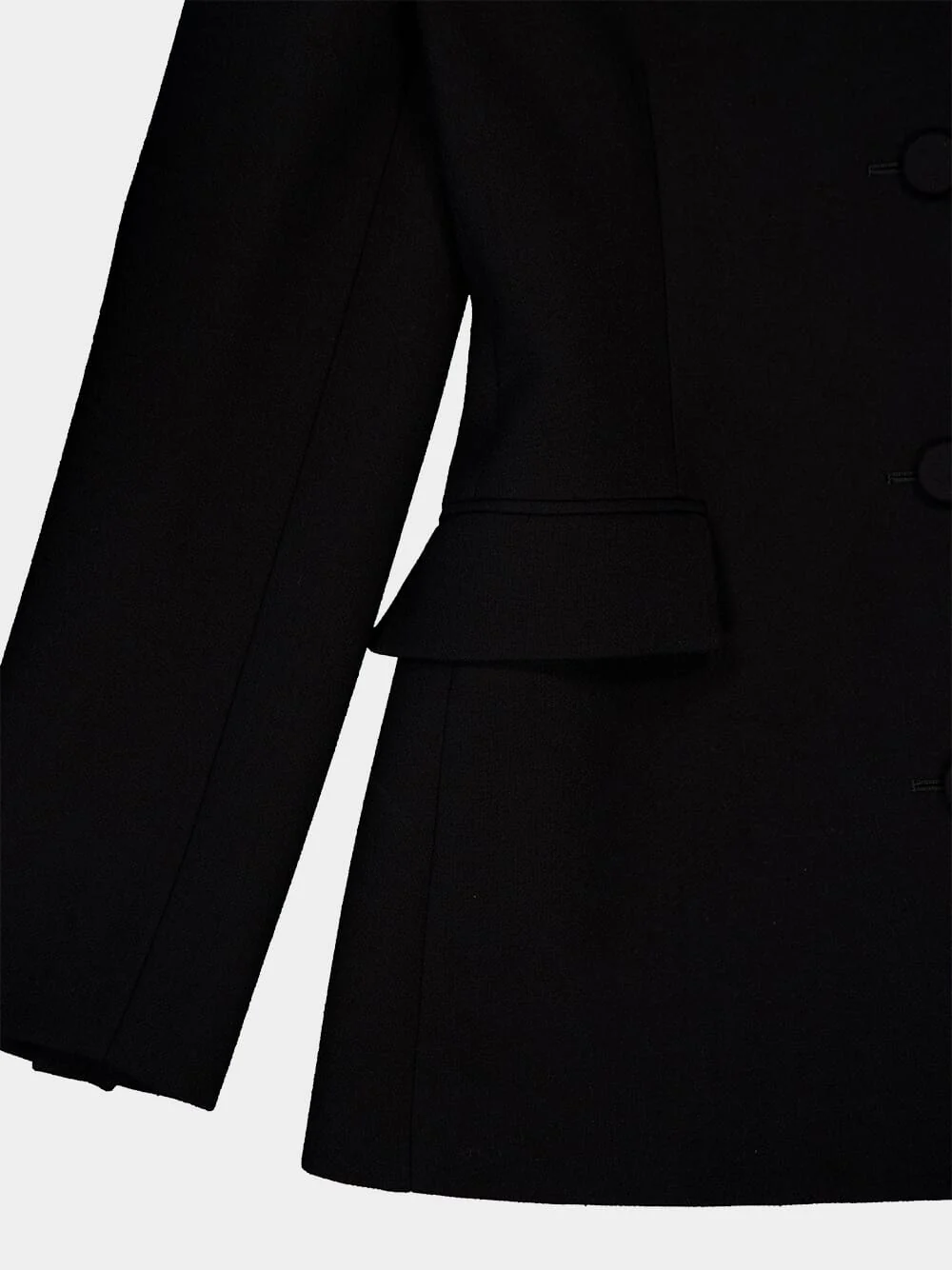 Black Wool Crêpe Coat - Image 4