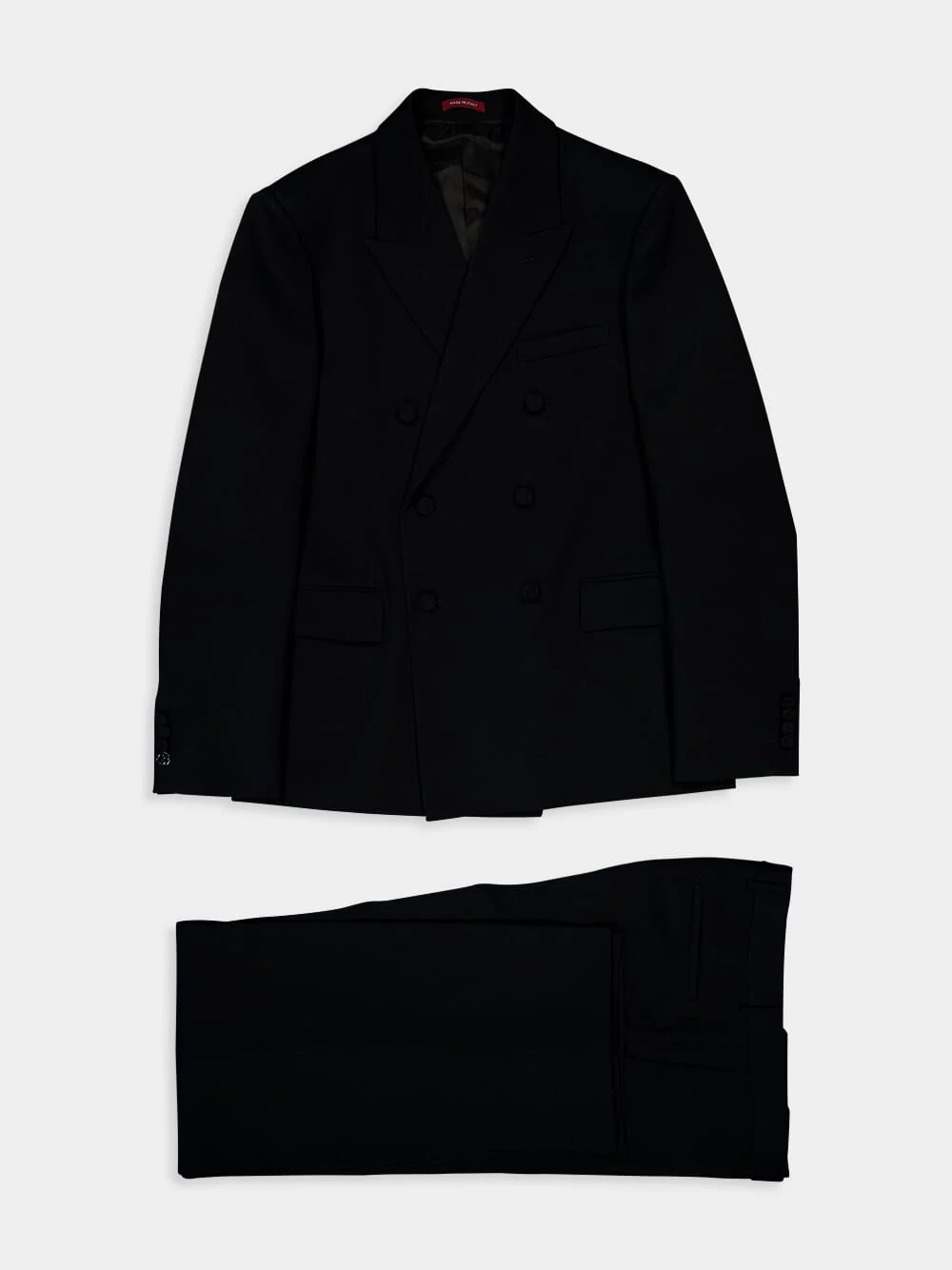 Black Wool Double-Breasted Suit - Image 5