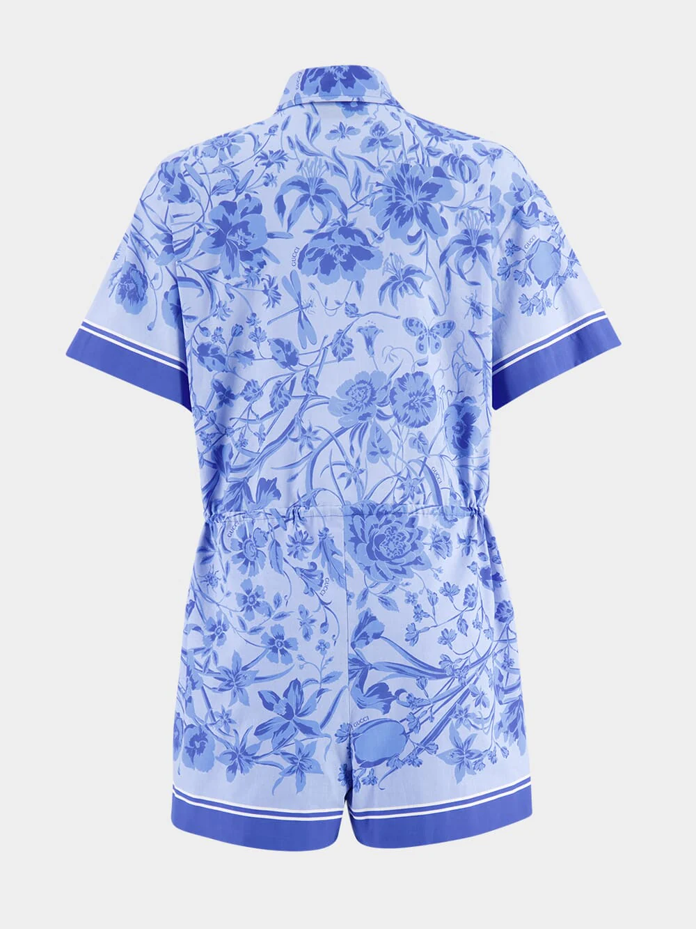 Blue Floral Cotton Jumpsuit - Image 2