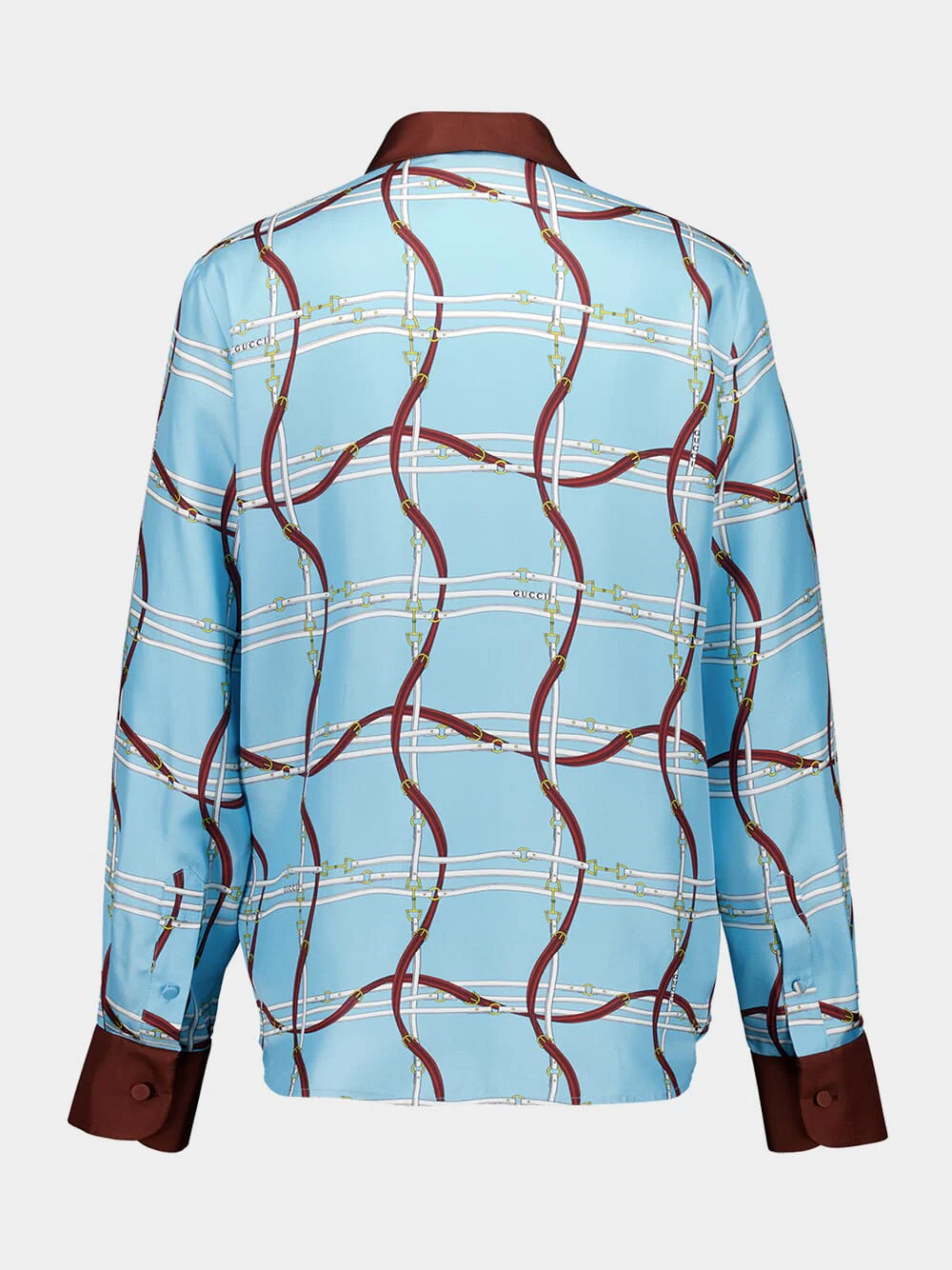 Blue Horsebit Silk Shirt - Image 2