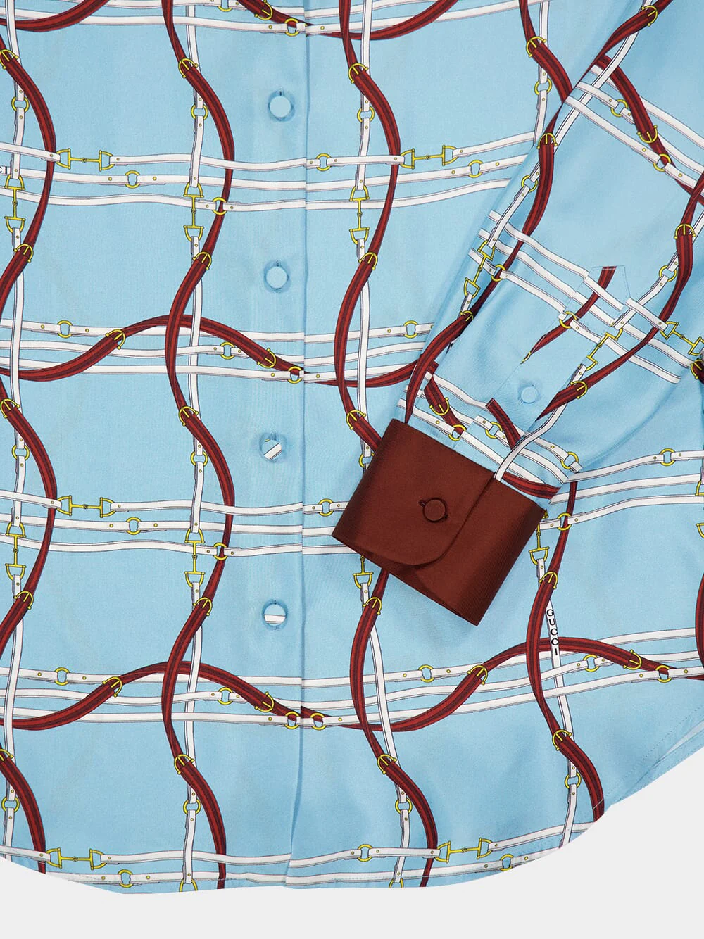 Blue Horsebit Silk Shirt - Image 5