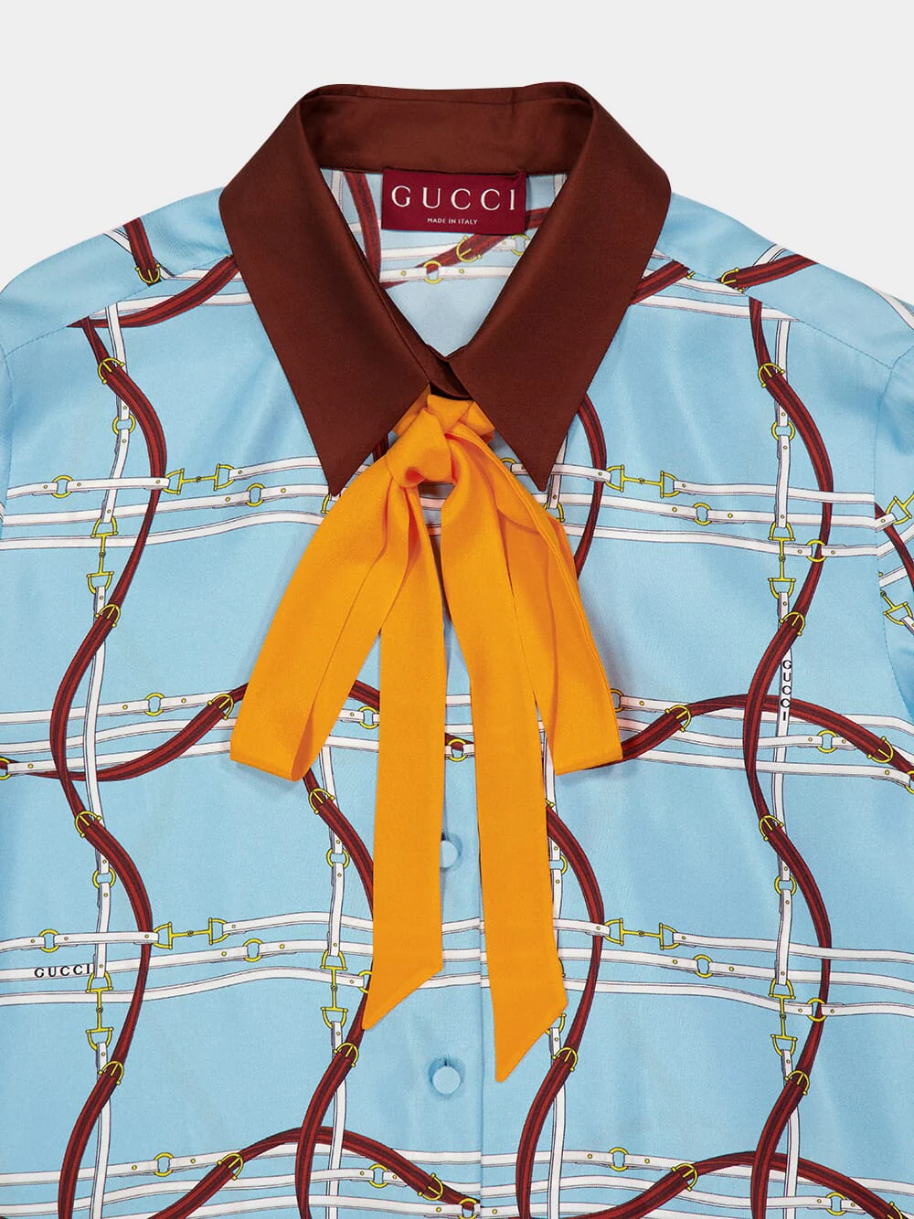 Blue Horsebit Silk Shirt - Image 8