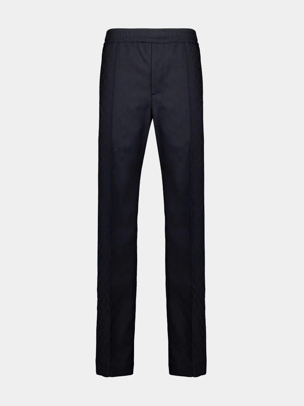 Blue Polyester GG Jacquard Pants