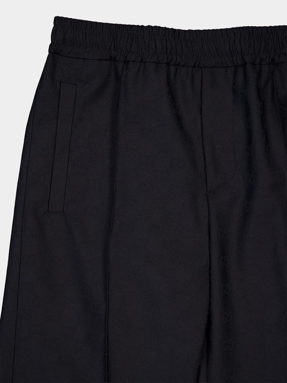 Blue Polyester GG Jacquard Pants - Image 8