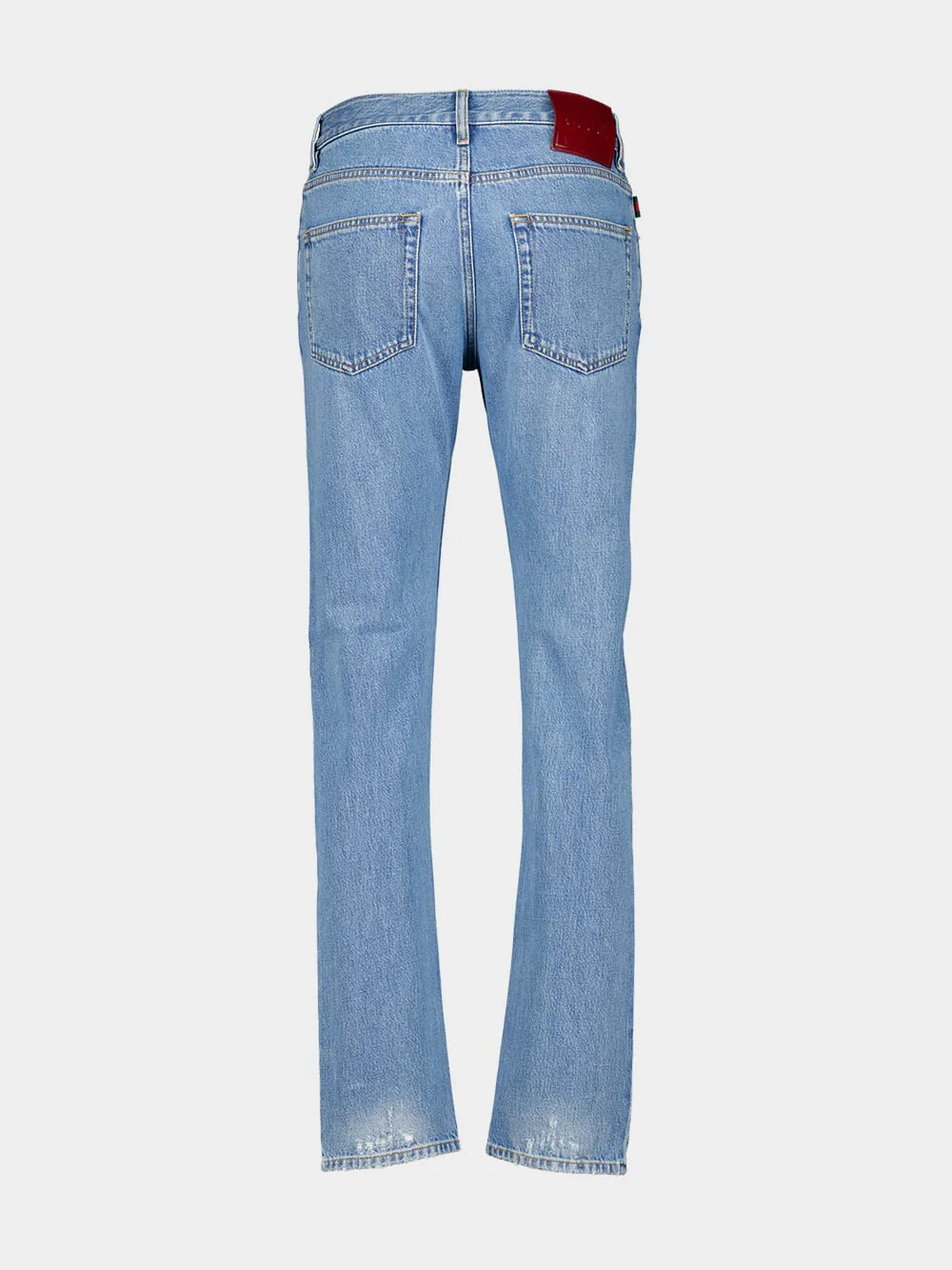 Blue Washed Denim Jeans with Web Detail - Image 2