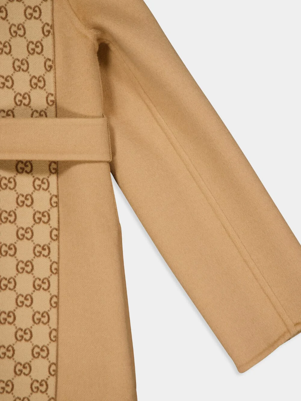Camel Reversible GG Wool Blend Coat - Image 4