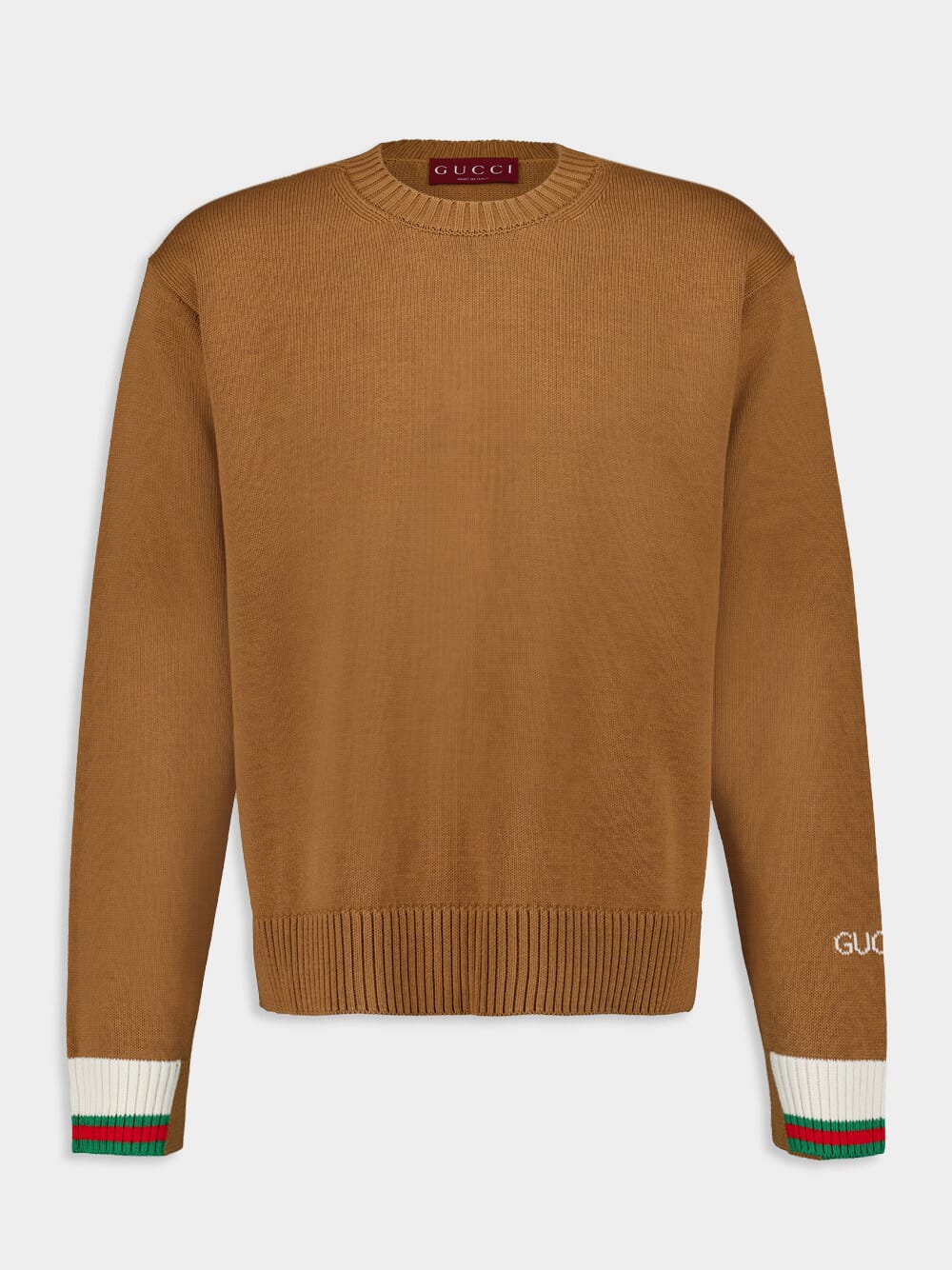 Cotton Sweater with Gucci Intarsia