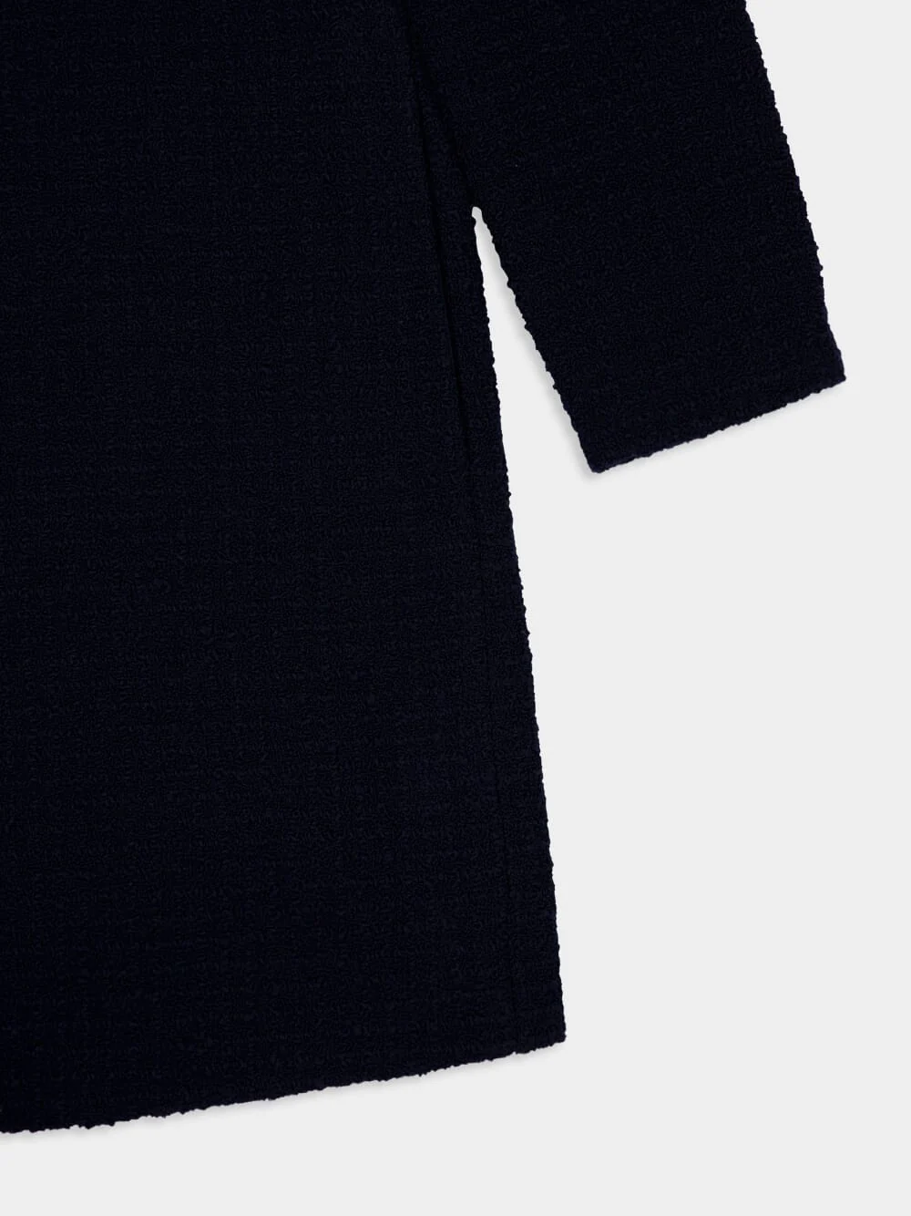 Dark Blue Bouclé Wool Dress - Image 4