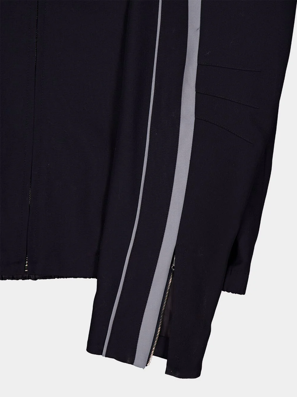 Dark Blue Embroidered Wool Twill Jacket - Image 4