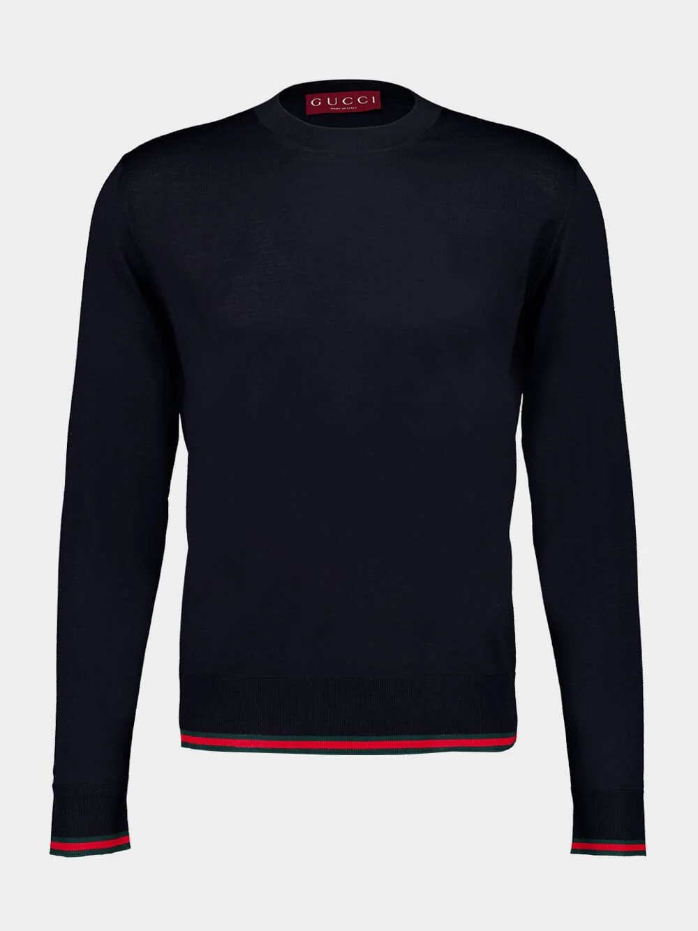 Dark Blue Wool Knit Sweater with Web