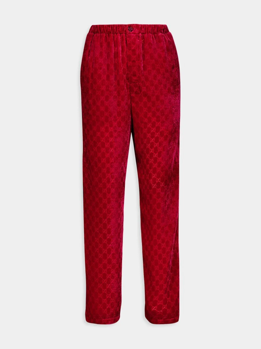 GG-Pattern Velvet Trousers