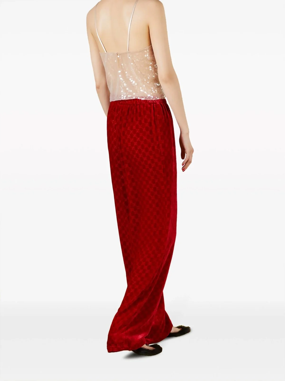 GG-Pattern Velvet Trousers - Image 4