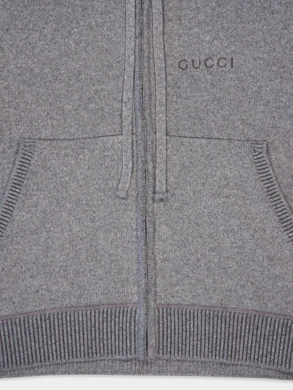 Grey Cashmere Wool Hooded Jacket - Image 3