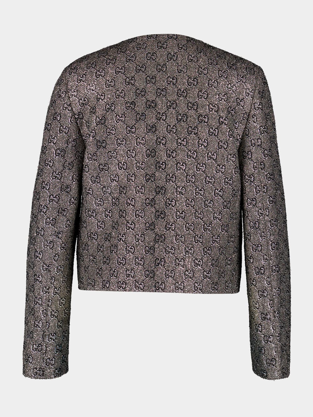 Grey Embroidered GG Wool Tweed Jacket - Image 2