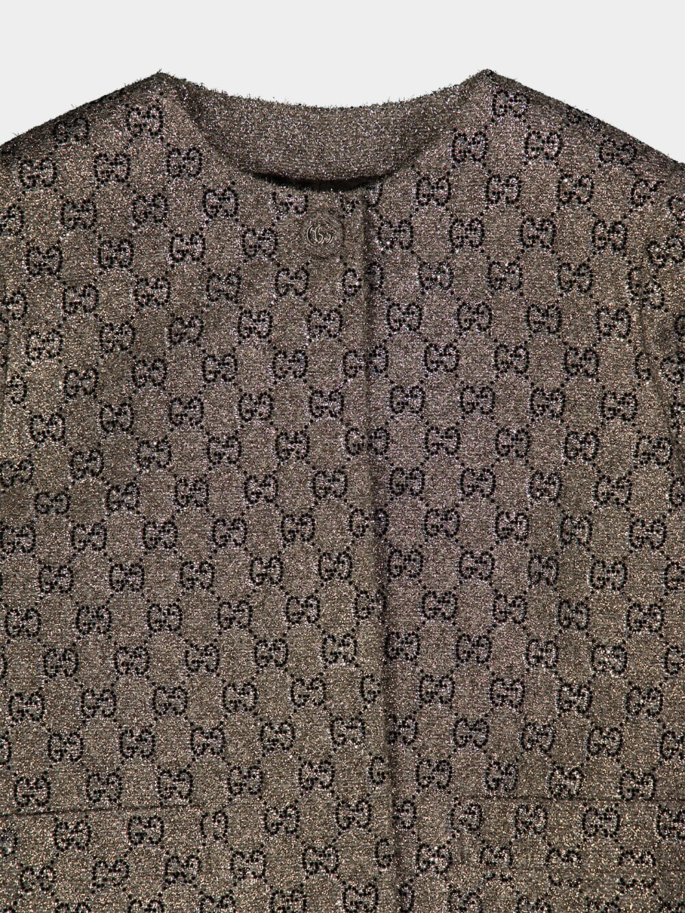 Grey Embroidered GG Wool Tweed Jacket - Image 3