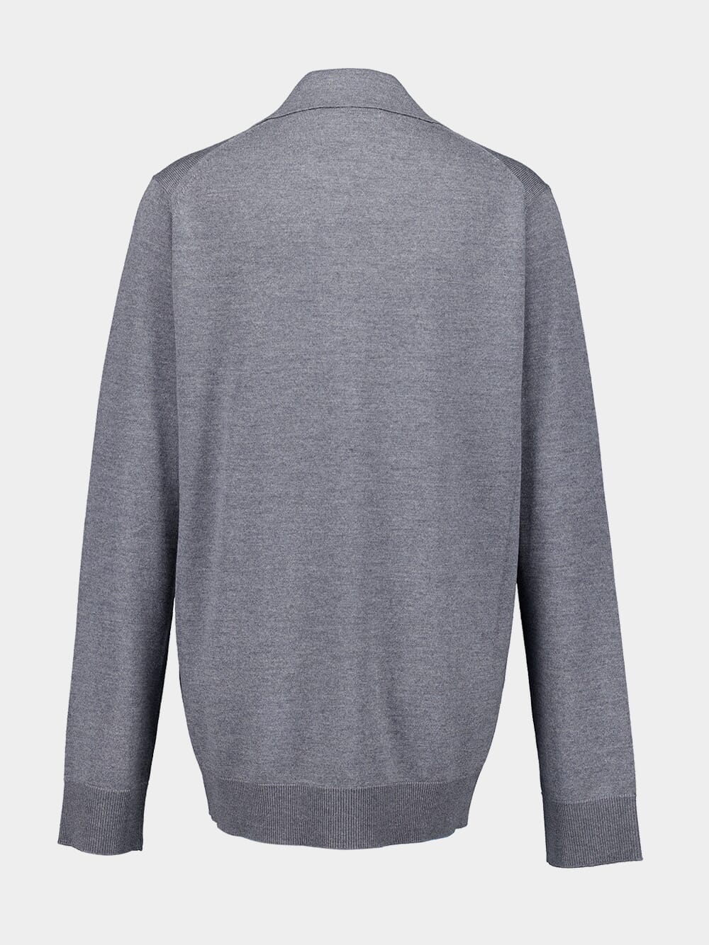 Grey Extra Fine Wool Polo Top - Image 2