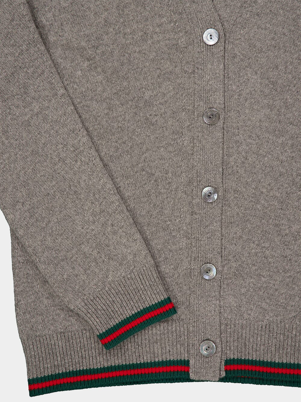 Grey Wool and Cashmere Cardigan with Web - Image 4