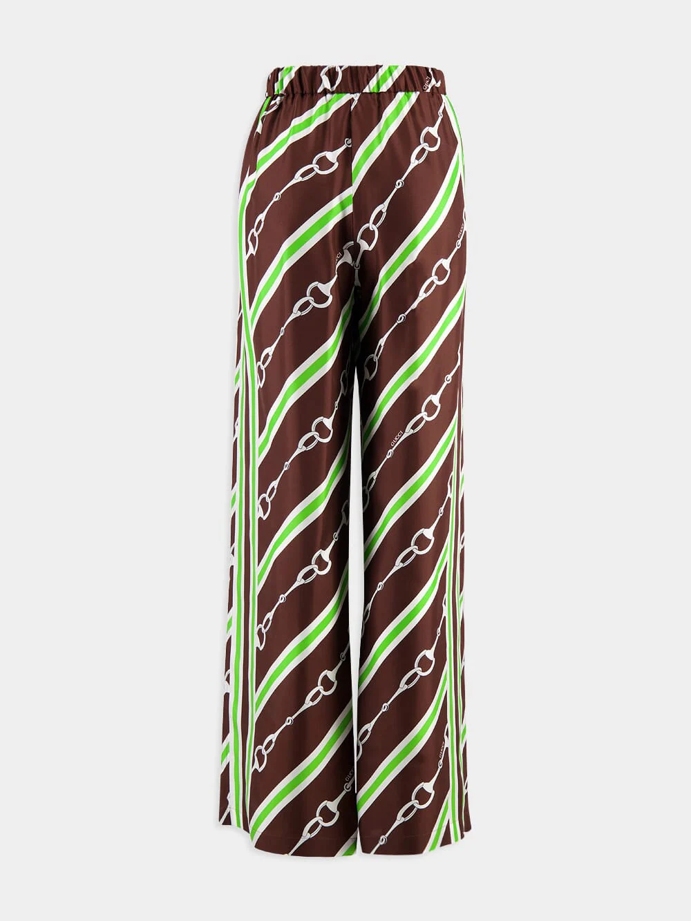 Horsebit Stripe Print Silk Pant - Image 2