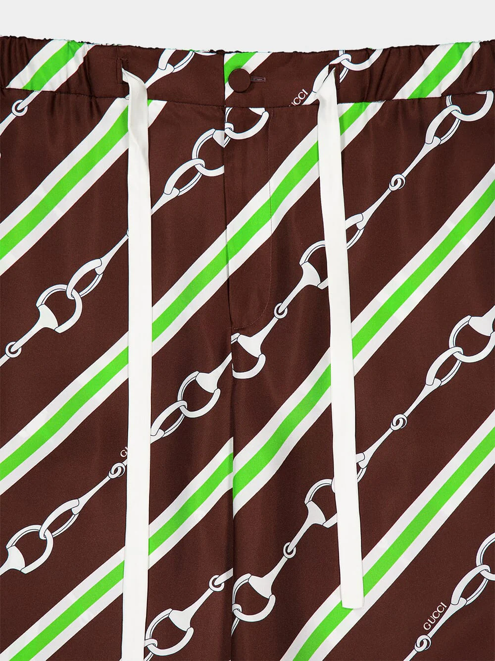 Horsebit Stripe Print Silk Pant - Image 3