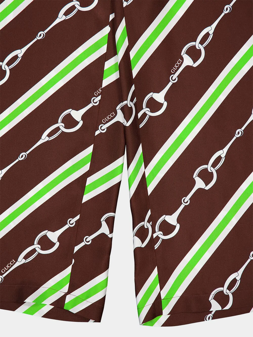 Horsebit Stripe Print Silk Pant - Image 4