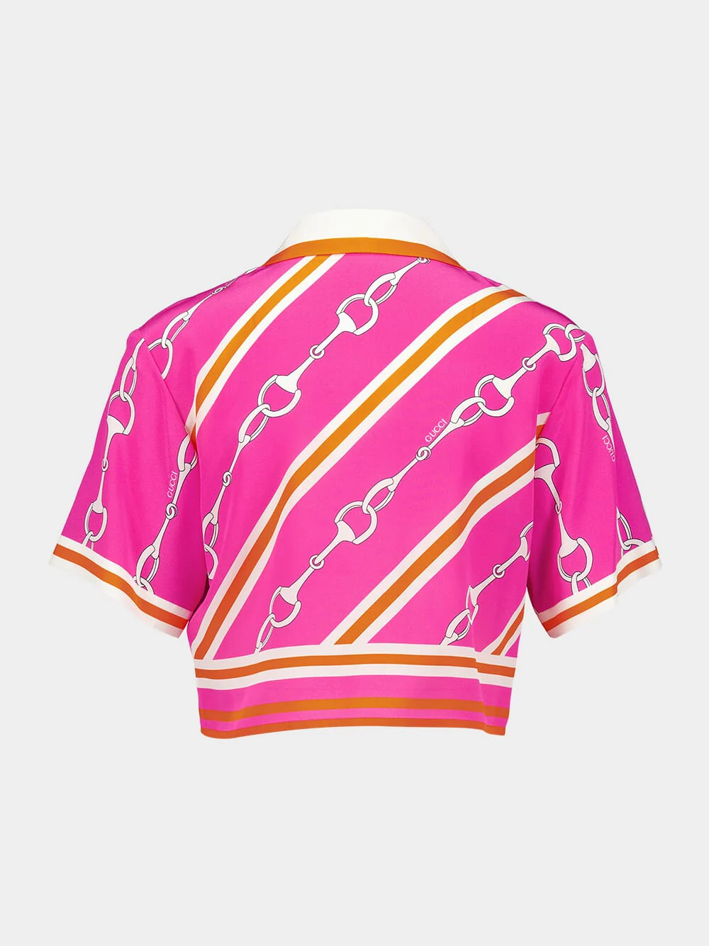 Horsebit Stripe Print Silk Shirt - Image 2