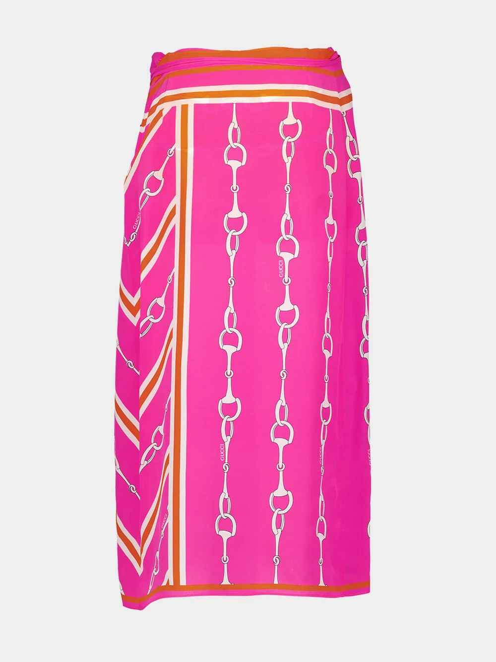 Horsebit Stripe Silk Skirt - Image 2
