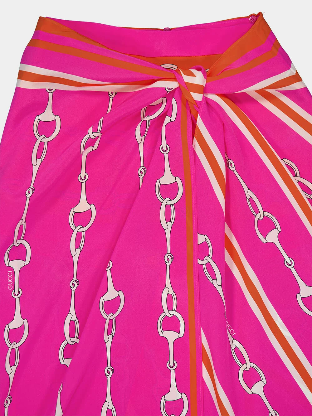 Horsebit Stripe Silk Skirt - Image 4