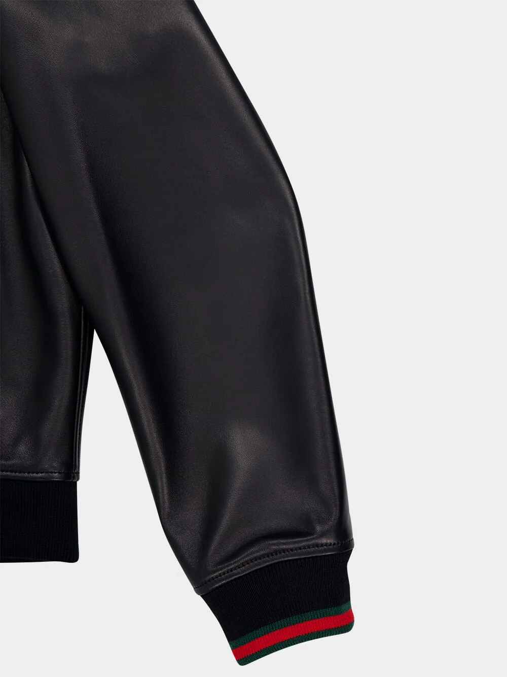 Leather Bomber Jacket with Web - Image 4
