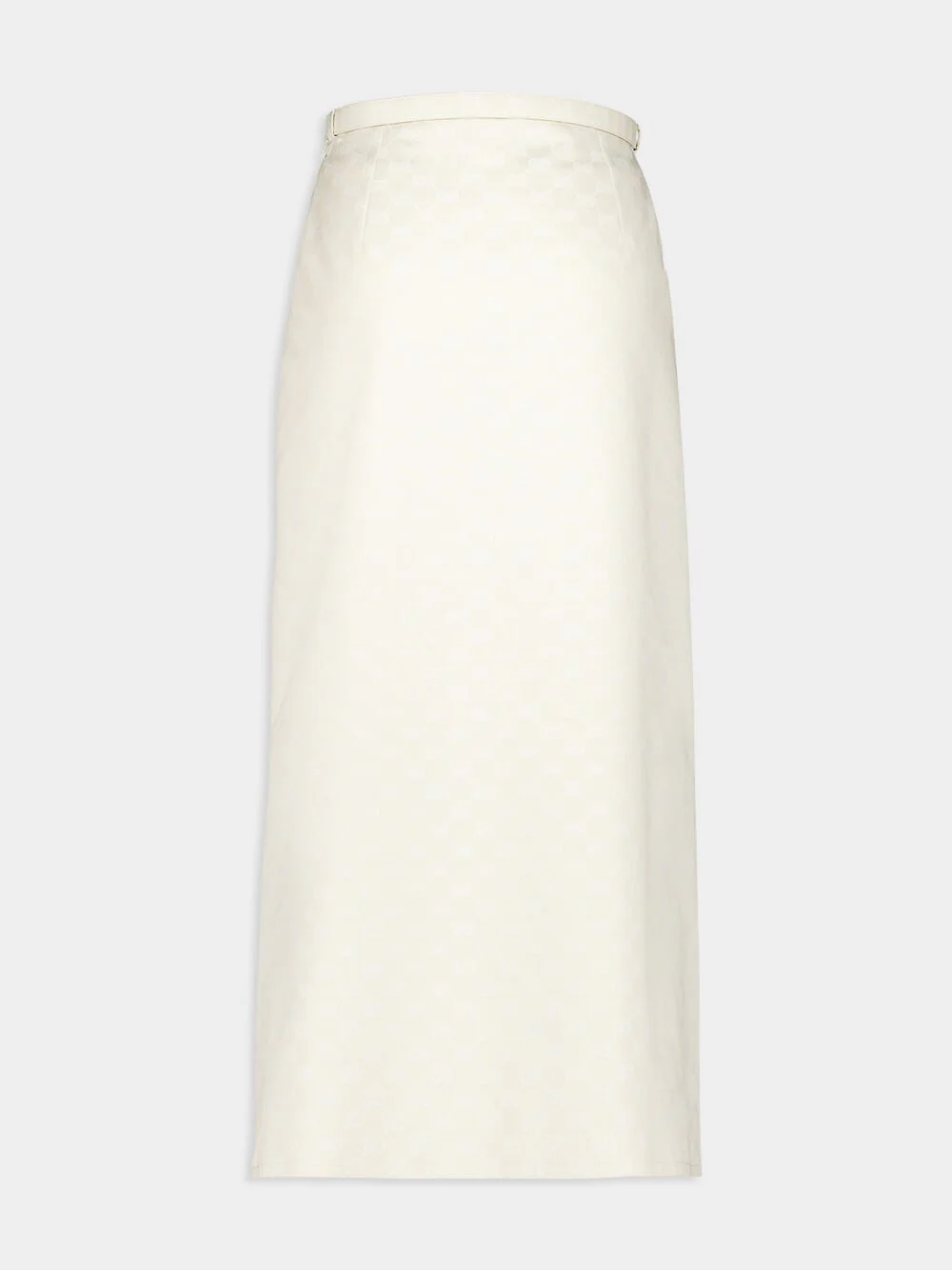Light Beige GG Cotton Gabardine Skirt - Image 2