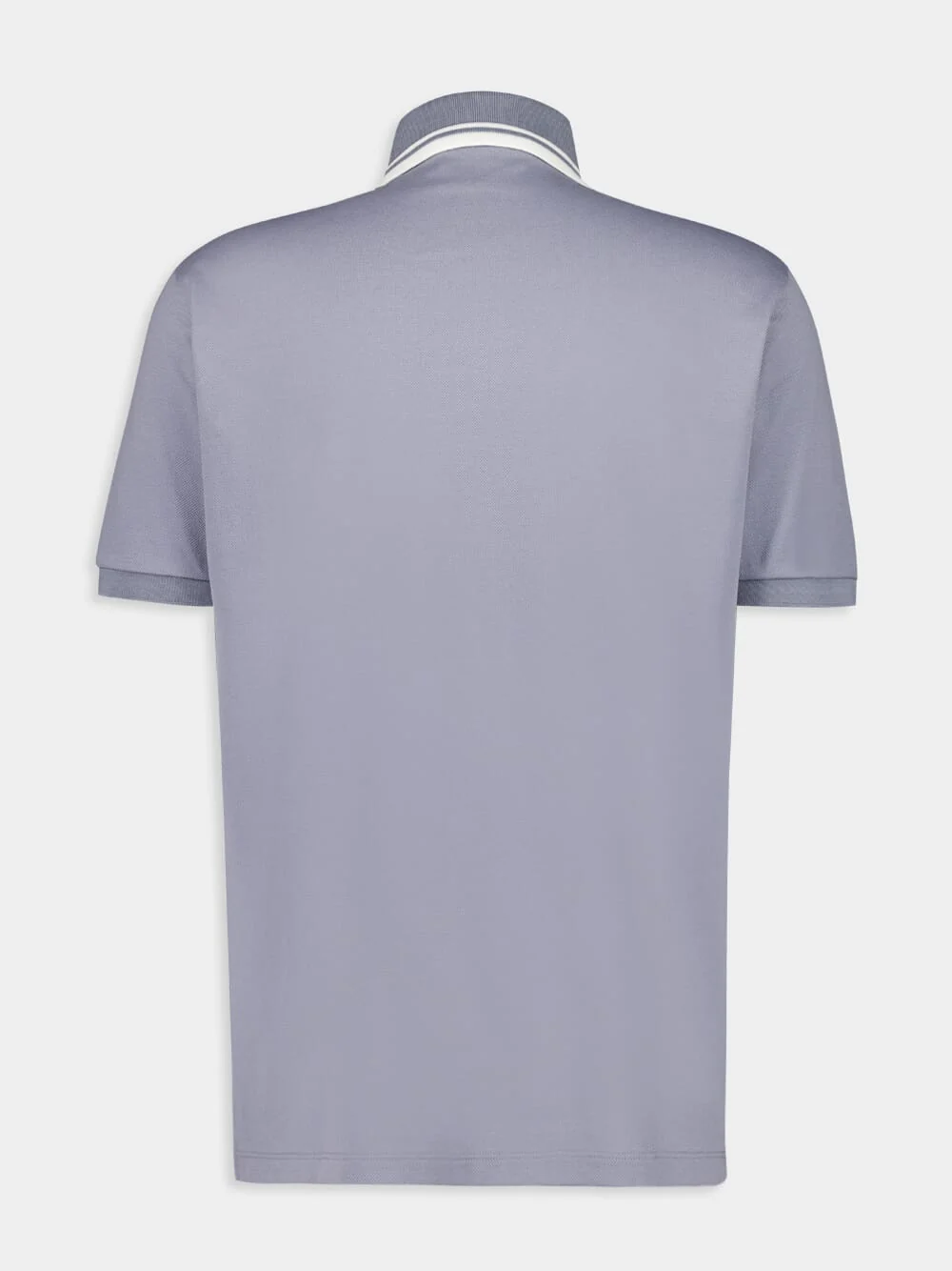 Light Grey Cotton Polo Shirt with Web - Image 2