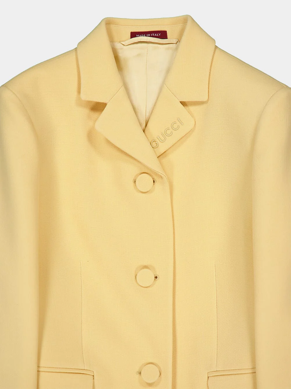 Light Yellow Wool Crêpe Jacket - Image 7
