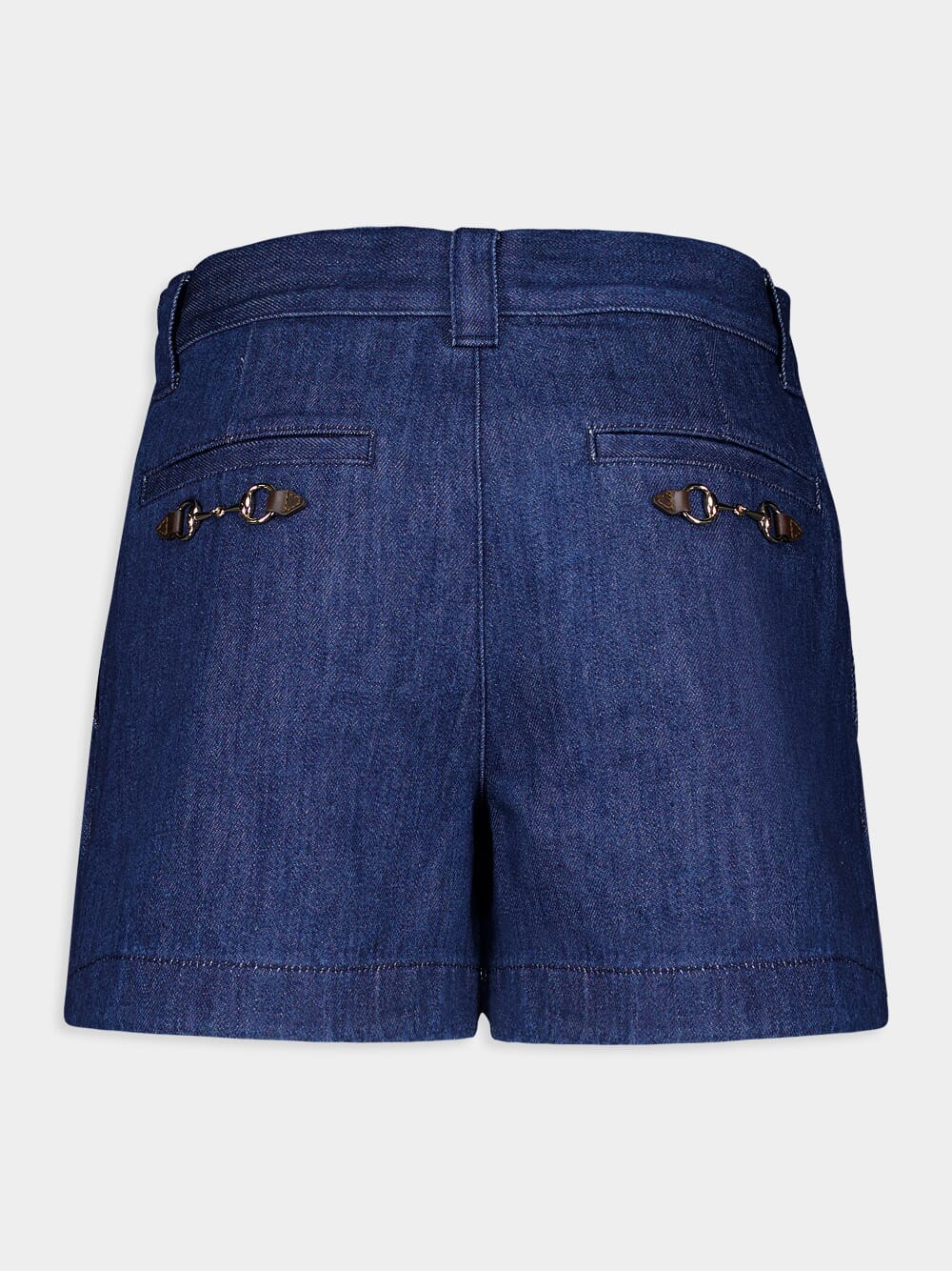 Low Waist Denim Mini Shorts with Horsebit - Image 2