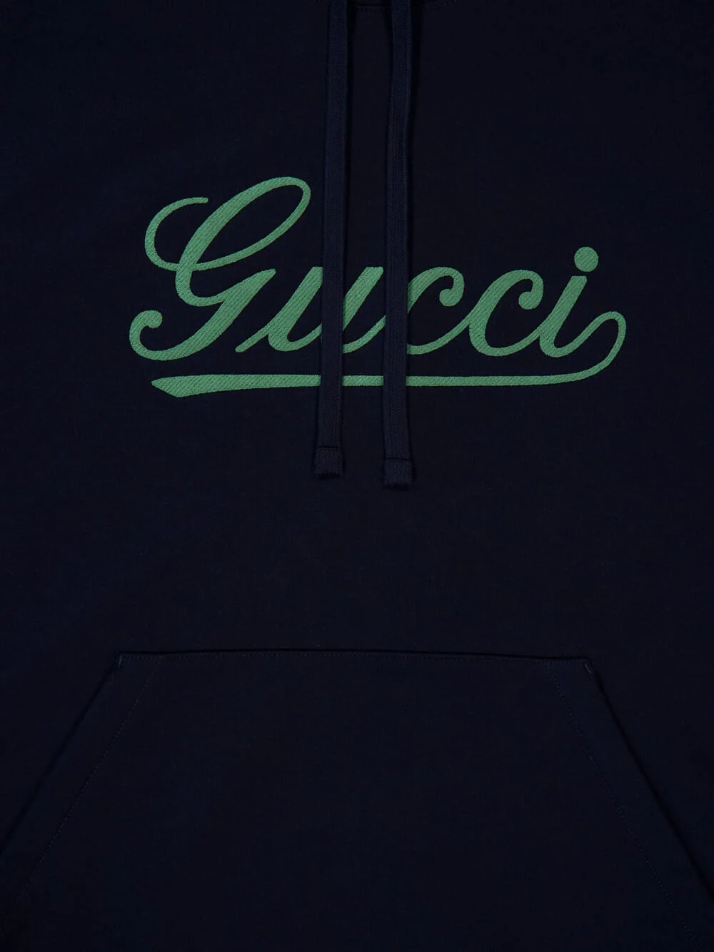 Navy Blue Cotton jersey hooded sweatshirt - Image 3