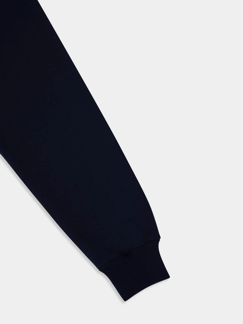 Navy Blue Cotton jersey hooded sweatshirt - Image 4