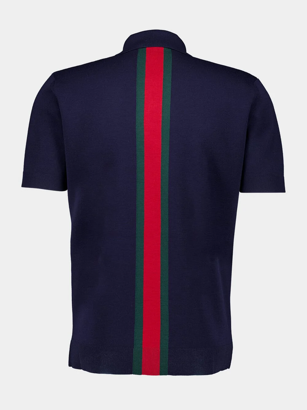 Navy Cotton Polo Shirt with Web - Image 2