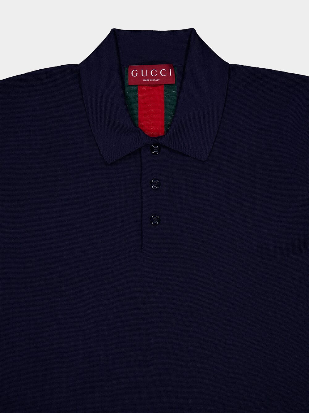 Navy Cotton Polo Shirt with Web - Image 3