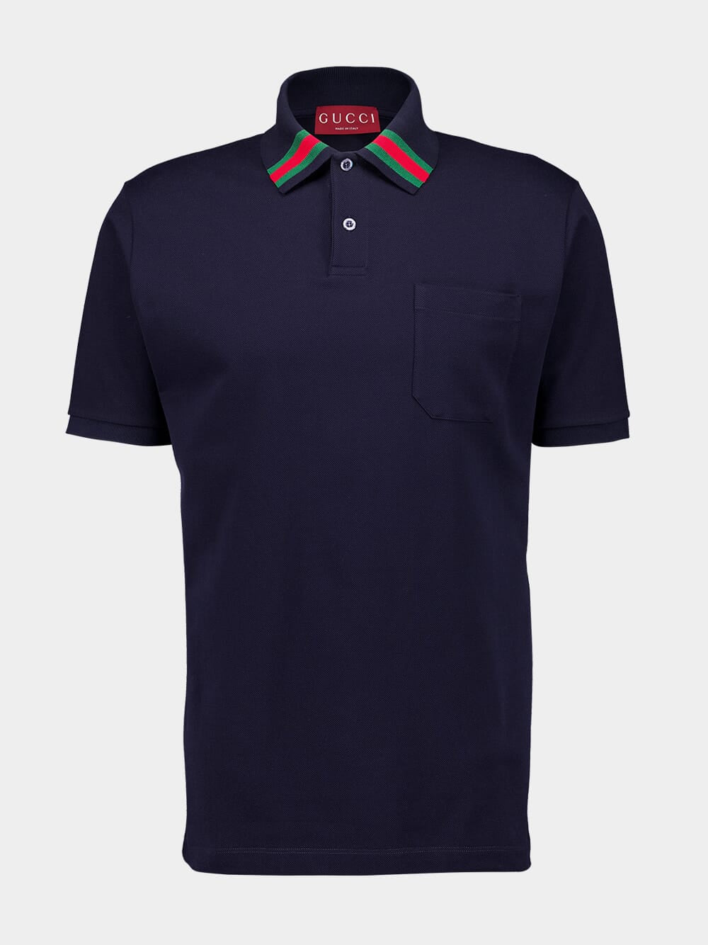 Navy Cotton Polo Shirt with Web