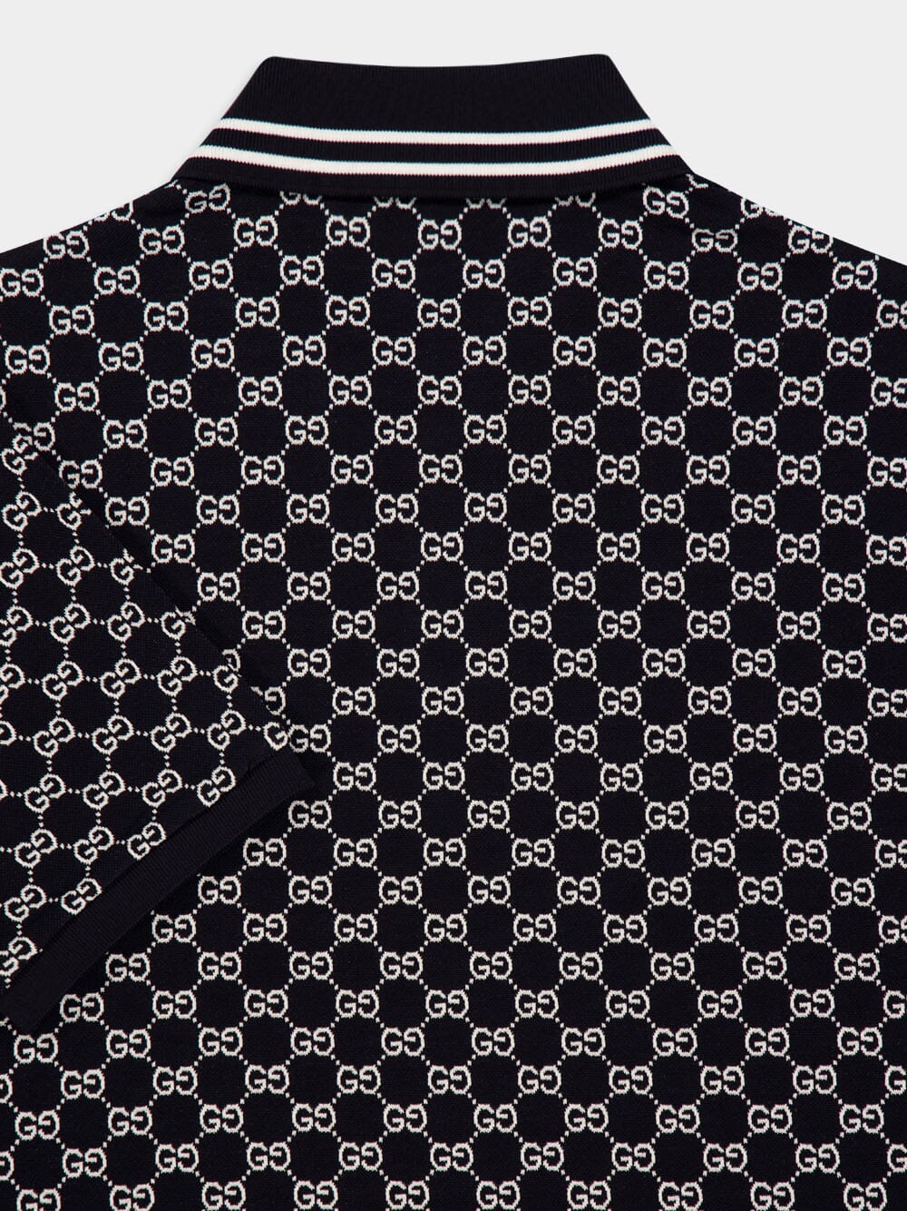 Navy GG Jacquard Polo Shirt - Image 4