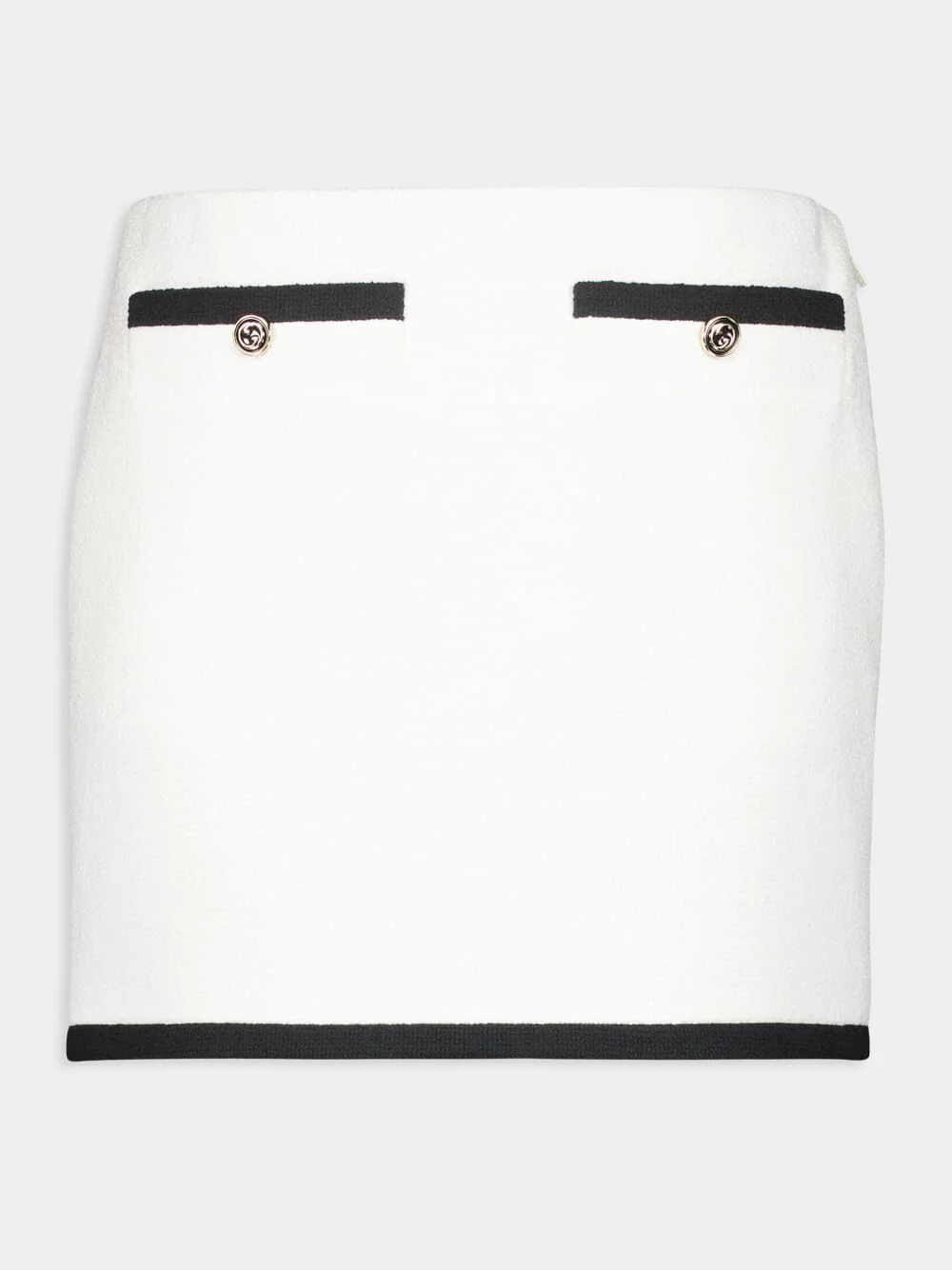 Off-White Cotton Tweed Mini Skirt