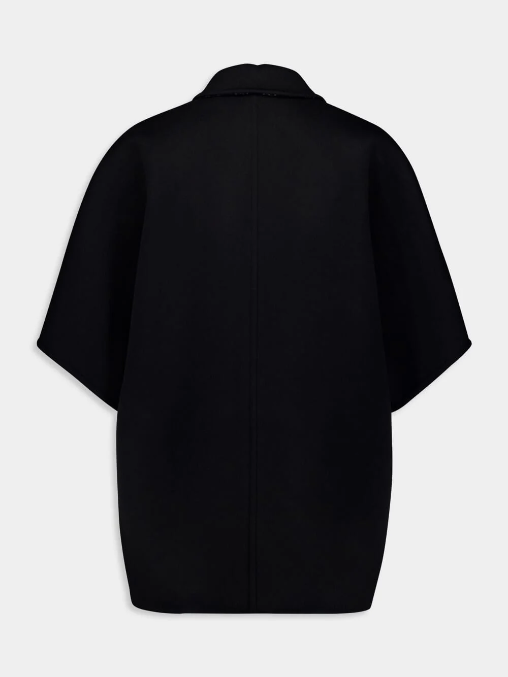 Reversible Black Silk Wool Coat - Image 2
