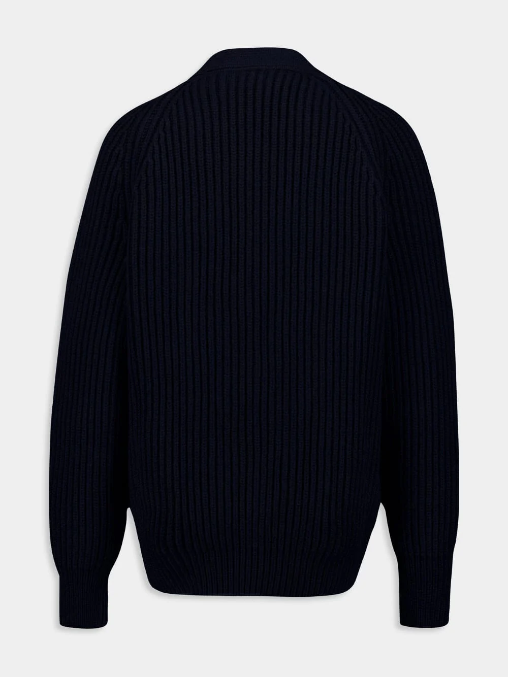 Rib Stitch Wool Cashmere Cardigan - Image 3