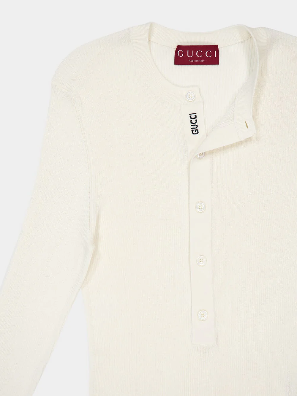Ribbed Silk Long-Sleeved Top - Image 3