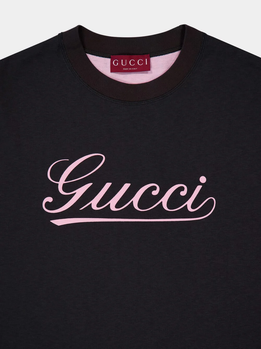 Script Print Black Cotton T-shirt - Image 3